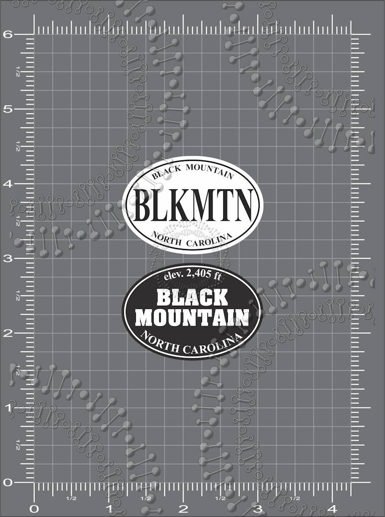 Black Mountain, NC - White BLKMTN with White Black Mountain Decal