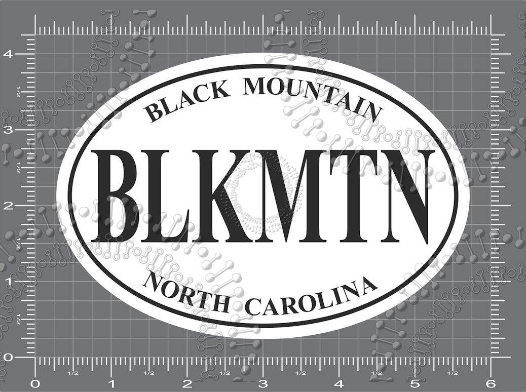 Black Mountain, NC - White Blk Mtn Decal