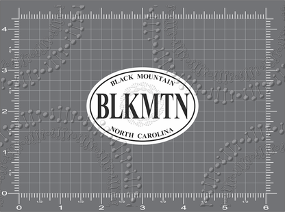 Black Mountain, NC - White Blk Mtn Decal