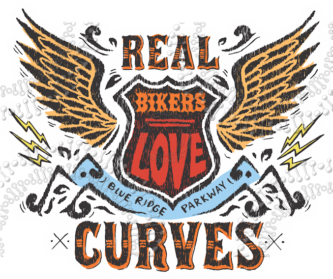 Blue Ridge Parkway, NC - Real Bikers Love Curves Decal