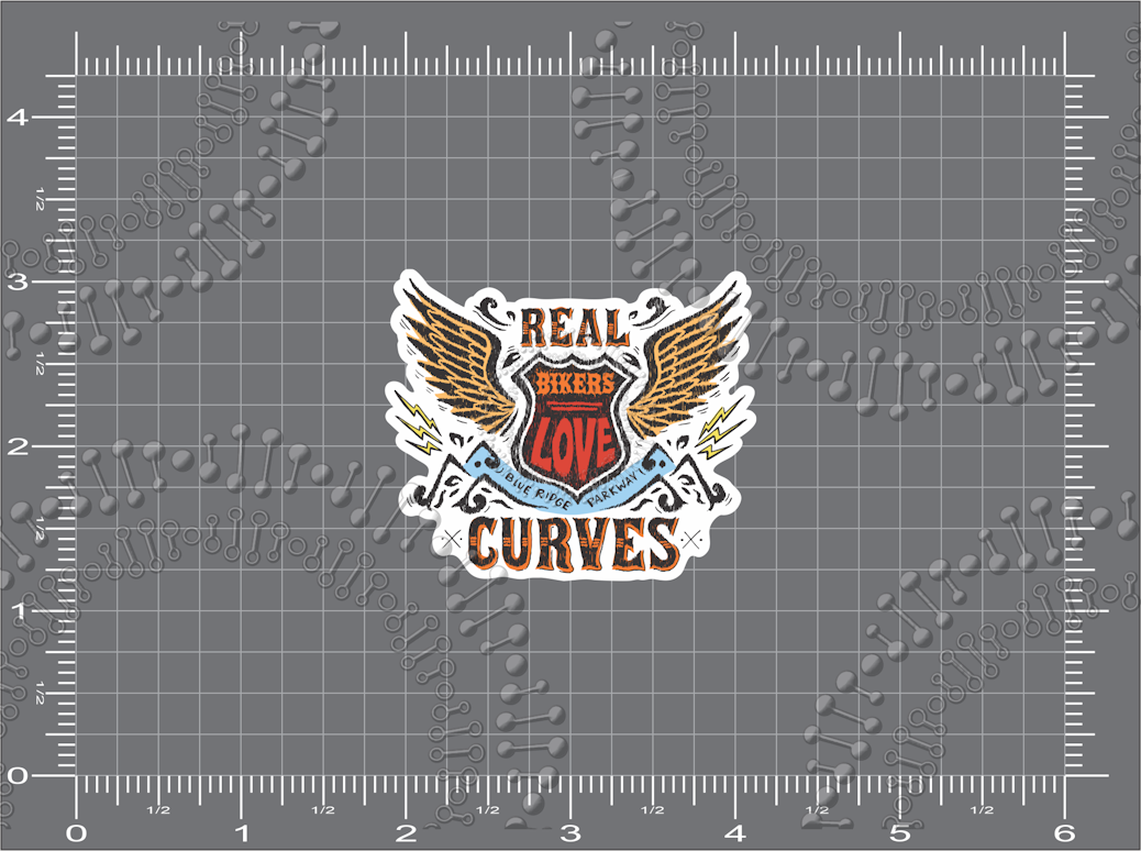 Blue Ridge Parkway, NC - Real Bikers Love Curves Decal