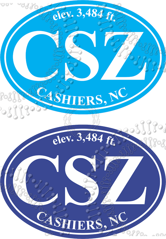 Cashiers, NC - CSZ Royal Blue and Cyan Decal