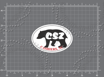 Cashiers, NC - CSZ Bear Silhouette Decal