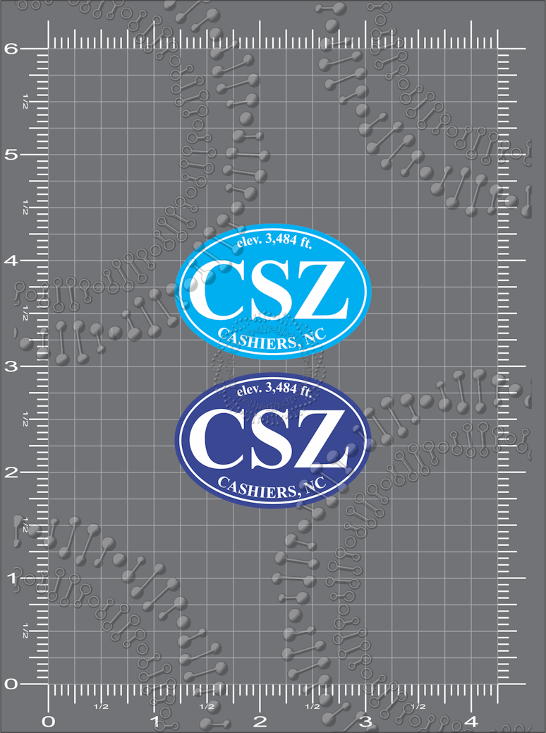 Cashiers, NC - CSZ Royal Blue and Cyan Decal