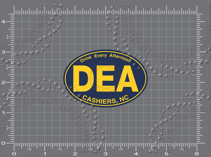 Cashiers, NC - DEA Drink Every Afternoon Decal