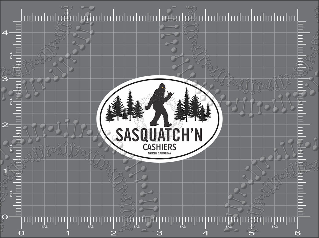 Cashiers, NC - Squatch'N - Black Decal