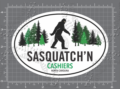 Cashiers, NC - Squatch'N Decal