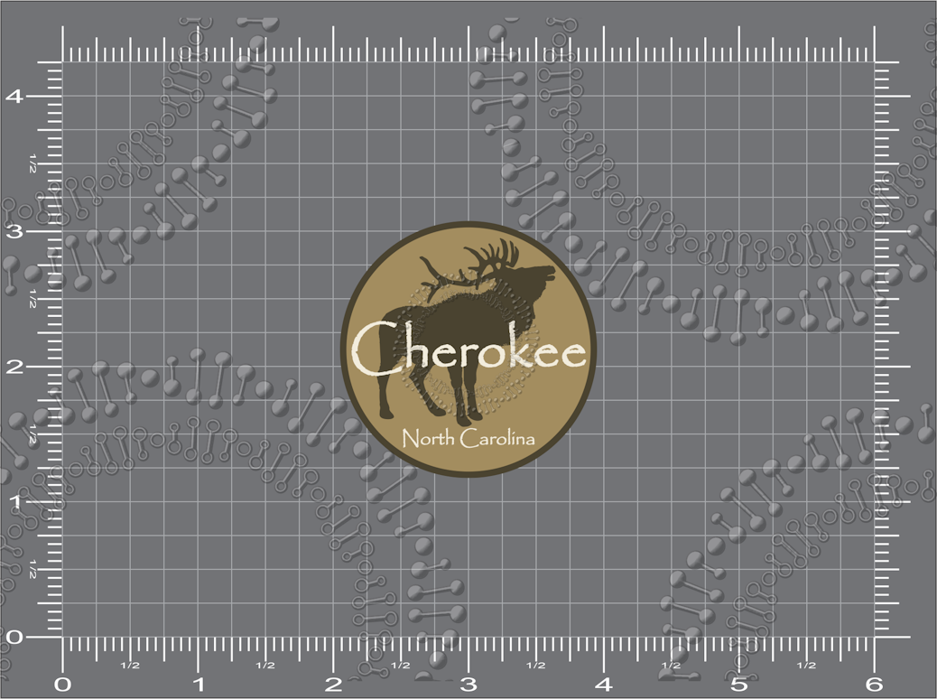 Cherokee, NC - Circle Moose Decal