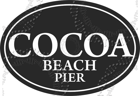 Cocoa Beach, FL - Black Cocoa Beach Pier Decal