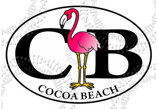 Cocoa Beach, FL - CB with Flamingo Decal