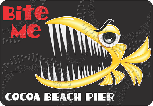 Cocoa Beach, FL - Cocoa Beach Pier Bite Me Decal