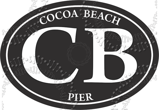 Cocoa Beach, FL - Cocoa Beach Pier Black Decal