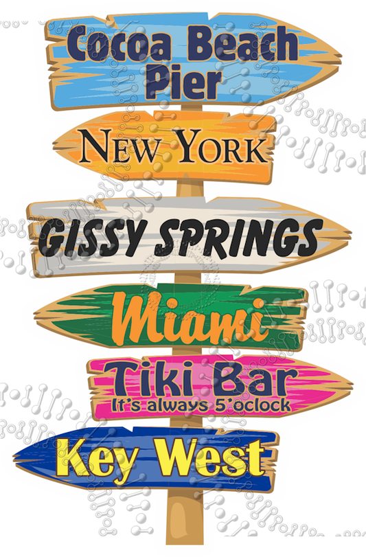 Cocoa Beach, FL - Cocoa Beach Pier Directional Sign Decal