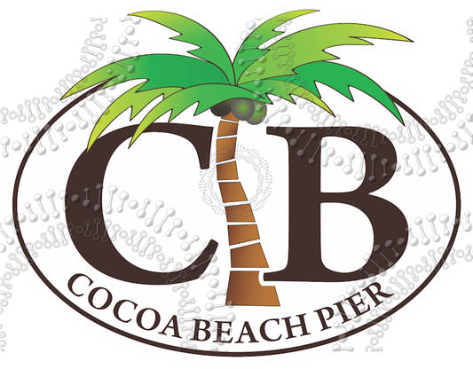 Cocoa Beach, FL - Cocoa Beach Pier Palm Tree Decal