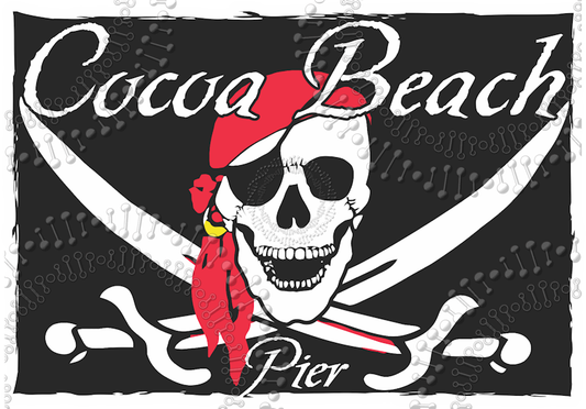 Cocoa Beach, FL - Cocoa Beach Pier Pirate Decal