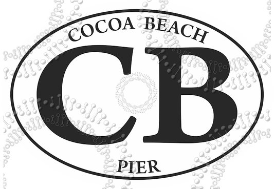 Cocoa Beach, FL - Cocoa Beach Pier White Decal