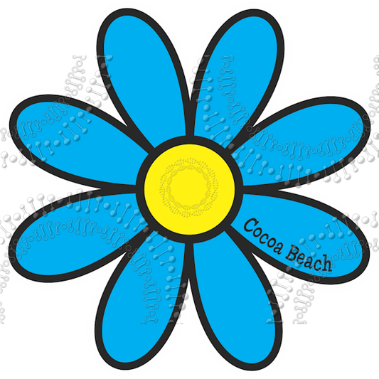 Cocoa Beach, FL - Cyan Daisy Decal