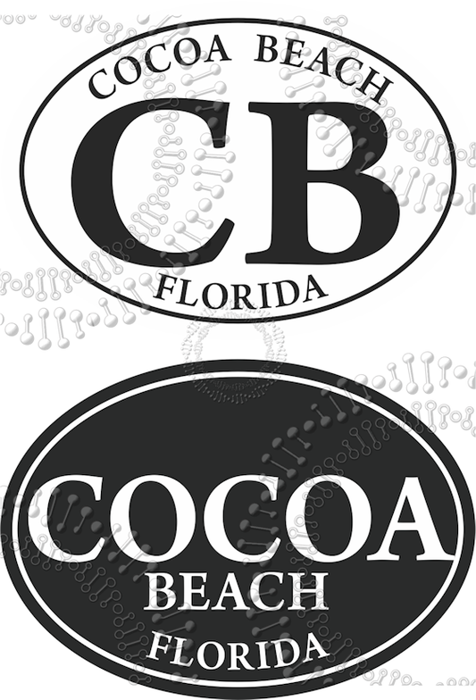 Cocoa Beach, FL - White CB and Black Cocoa Decal