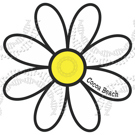 Cocoa Beach, FL - White Daisy Decal