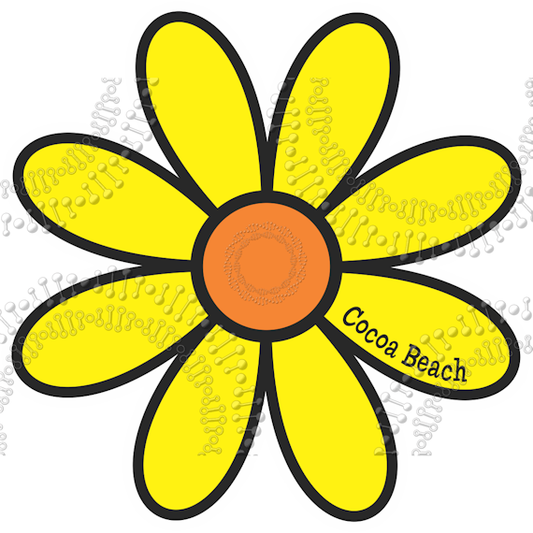 Cocoa Beach, FL - Yellow Daisy Decal