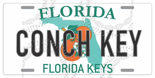 Conch Key, FL - License Plate Decal