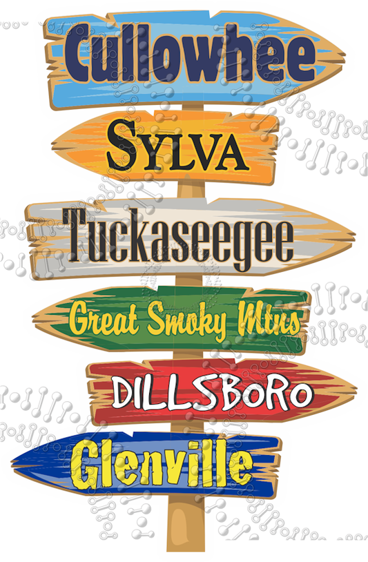 Cullowhee, NC - Directional Sign Decal