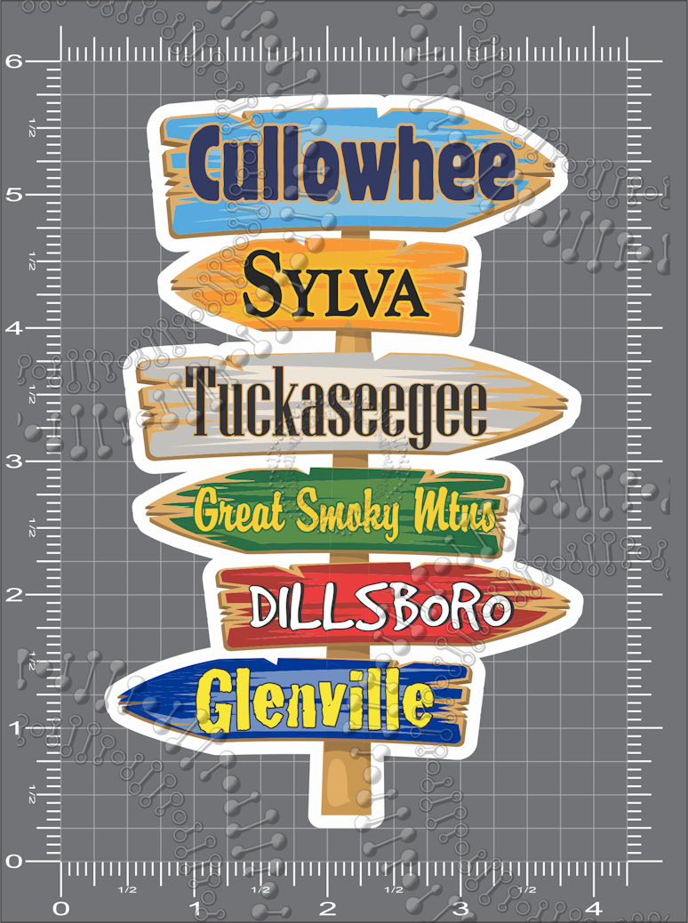 Cullowhee, NC - Directional Sign Decal