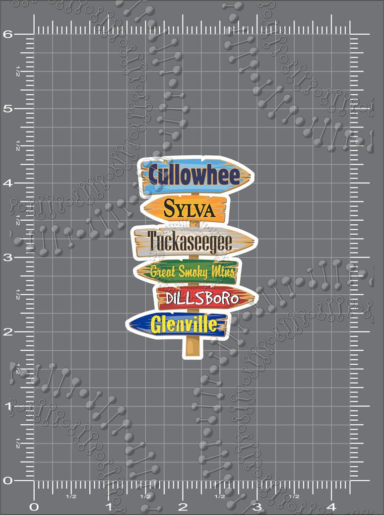 Cullowhee, NC - Directional Sign Decal