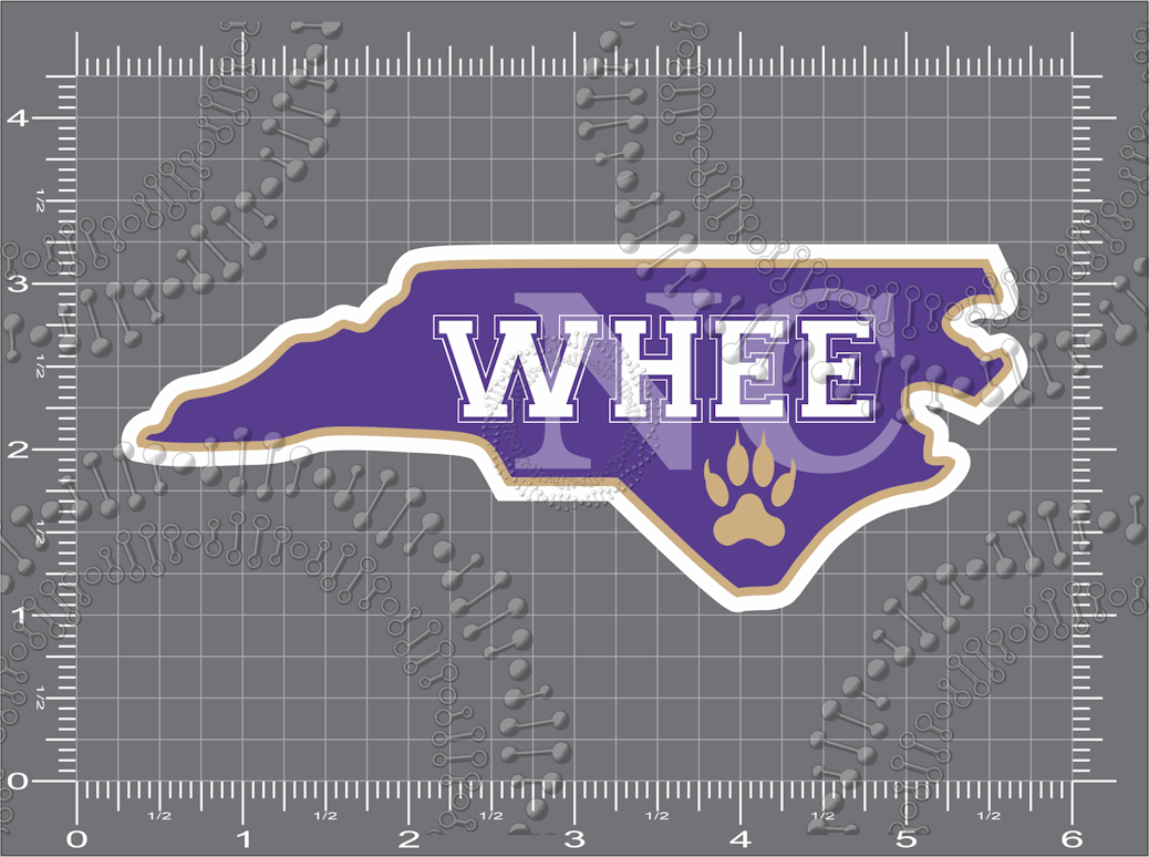 Cullowhee, NC - Purple Whee NC State with Claw Decal