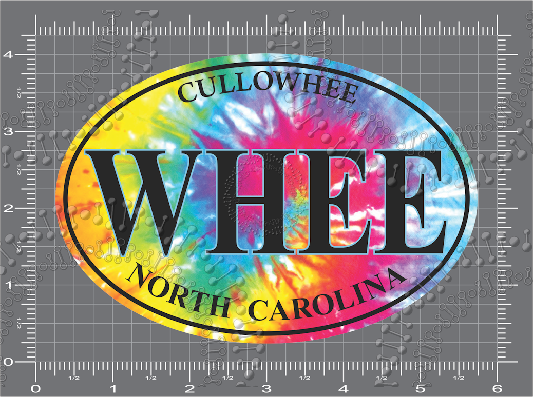 Cullowhee, North Carolina - Tie Dye Whee Decal