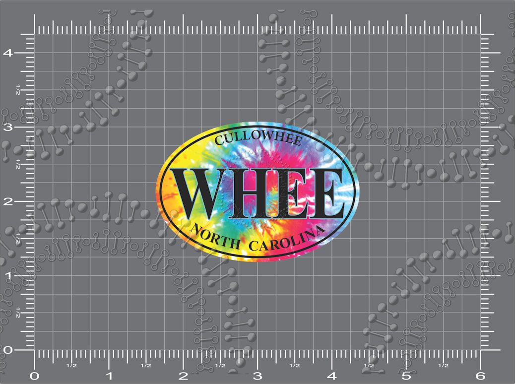 Cullowhee, North Carolina - Tie Dye Whee Decal