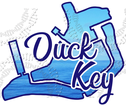 Duck Key, FL - Island Shape with Text Decal