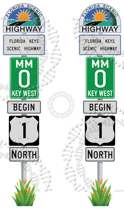 Florida Keys - Double Road Sign Decal