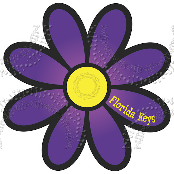 Florida Keys - Purple Gradient Daisy Decal