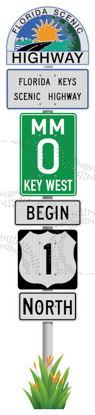 Florida Keys - Road Sign Decal