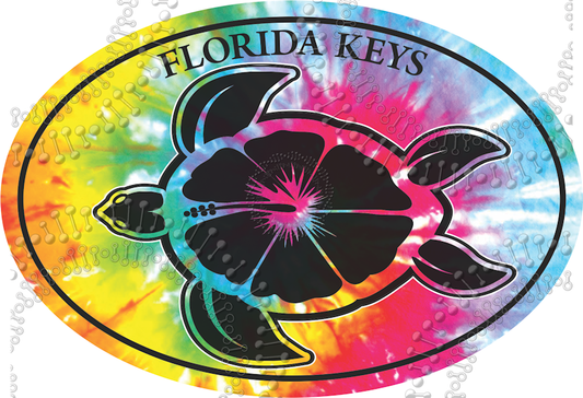 Florida Keys - Tie Dye Turtle Decal