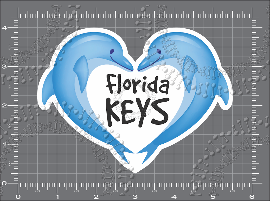 Florida Keys - Dolphin Heart Decal