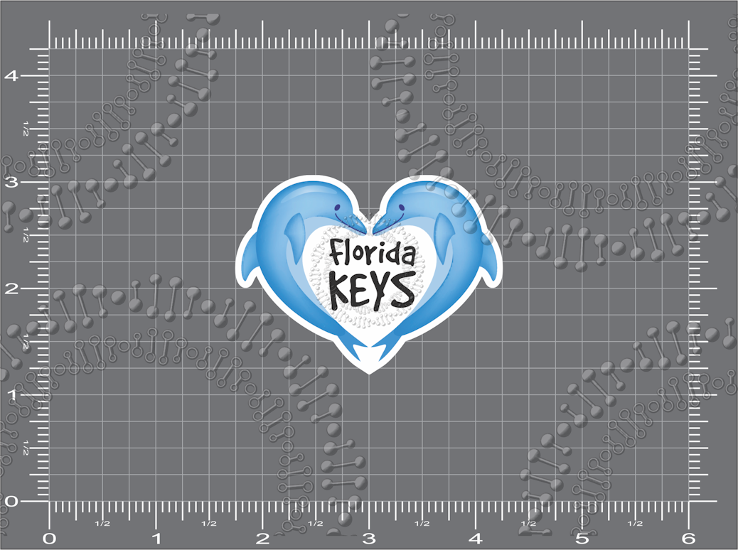 Florida Keys - Dolphin Heart Decal