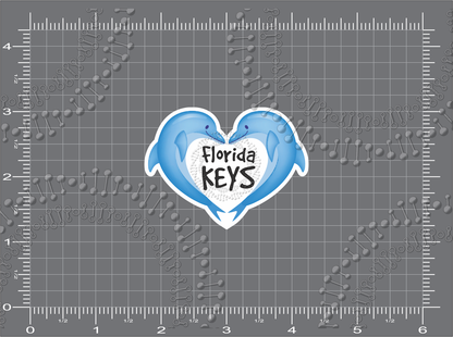 Florida Keys - Dolphin Heart Decal