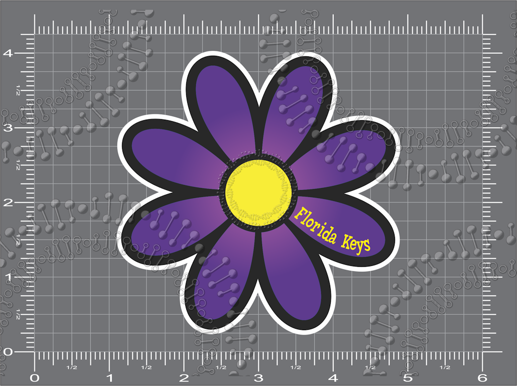 Florida Keys - Purple Gradient Daisy Decal