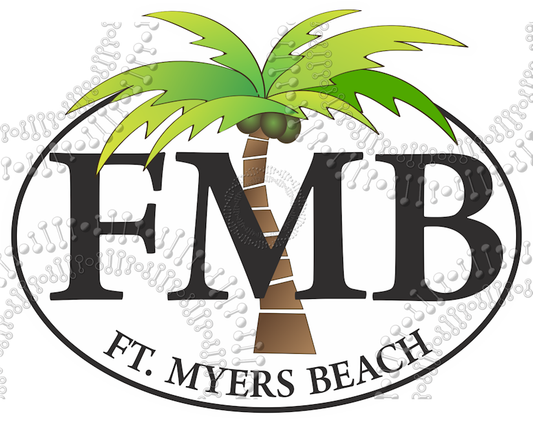 Fort Myers Beach, FL - FMB Palm Tree Decal