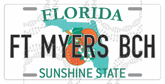 Fort Myers Beach, FL - License Plate Decal