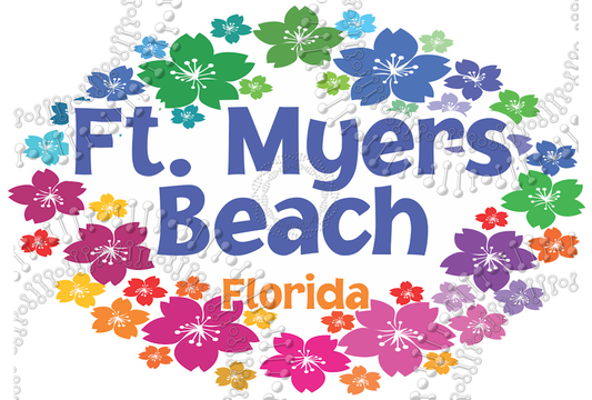 Fort Myers Beach, FL - Wreath Decal