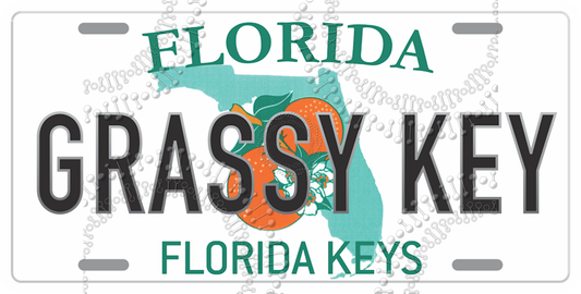 Grassy Key, FL - License Plate Decal