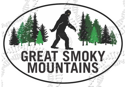 Great Smoky Mountains, NC - Sasquatch in the Trees Decal