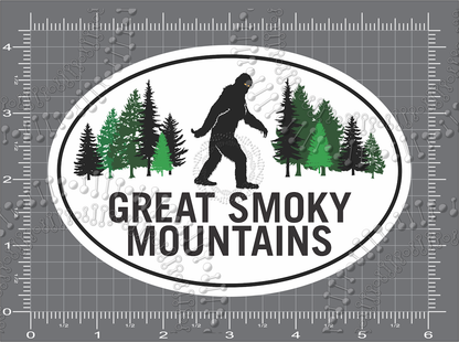 Great Smoky Mountains, NC - Sasquatch in the Trees Decal