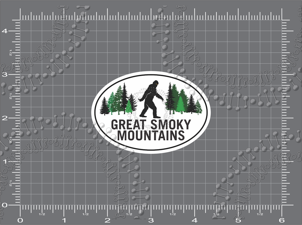 Great Smoky Mountains, NC - Sasquatch in the Trees Decal