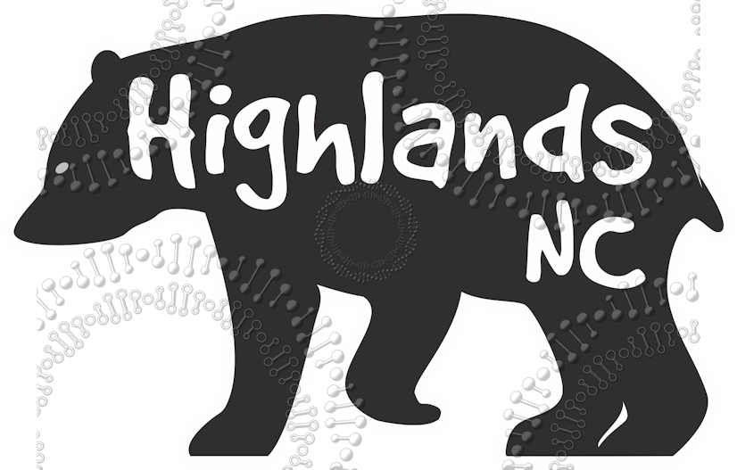 Highlands, NC - Bear Silhouette Decal