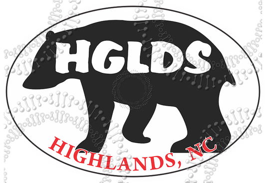 Highlands, NC - HGLDS Bear Silhouette Decal