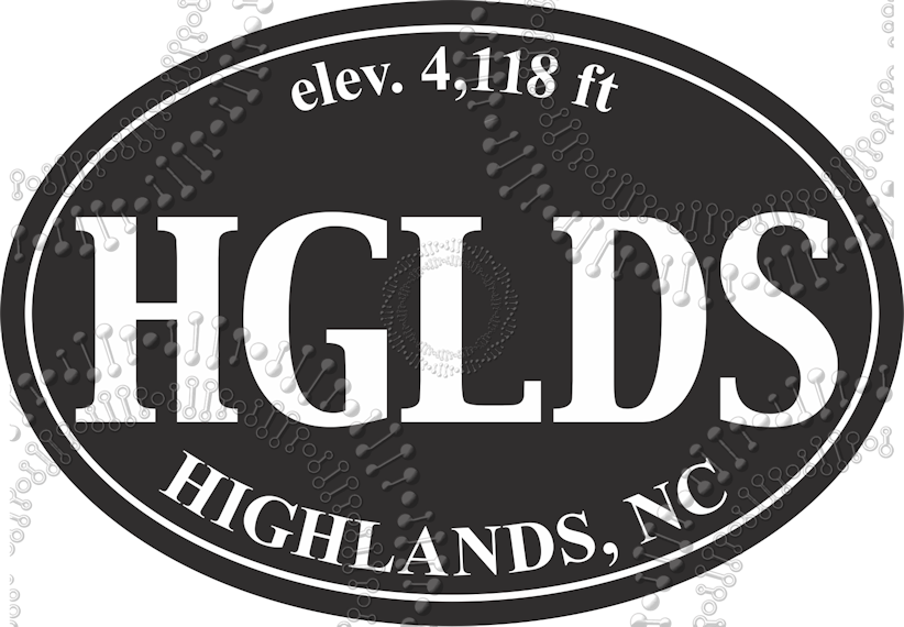 Highlands, NC - HGLDS Black Decal